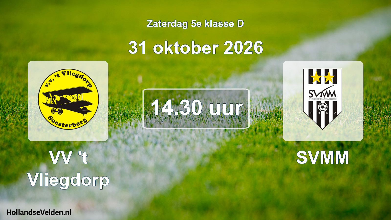 Geplande wedstrijd: VV 't Vliegdorp - SVMM (31 oktober 2026)