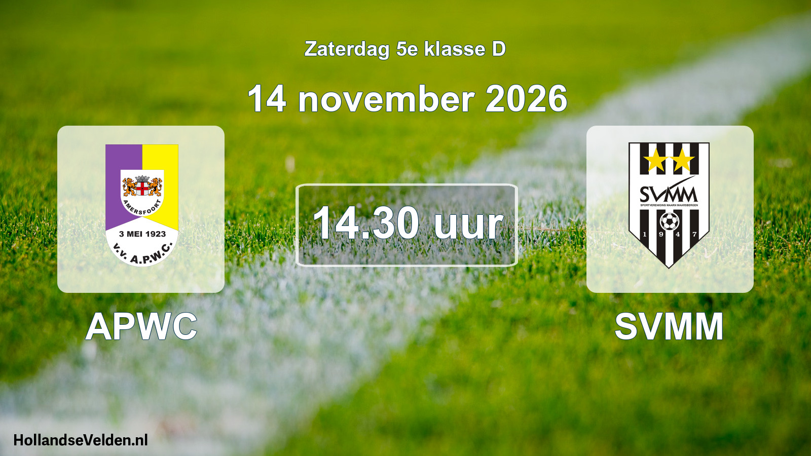 Geplande wedstrijd: APWC - SVMM (14 november 2026)