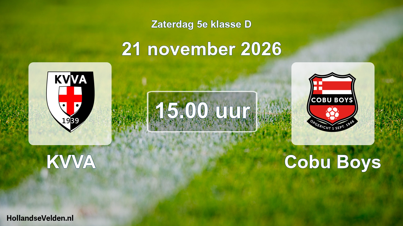 Geplande wedstrijd: KVVA - Cobu Boys (21 november 2026)