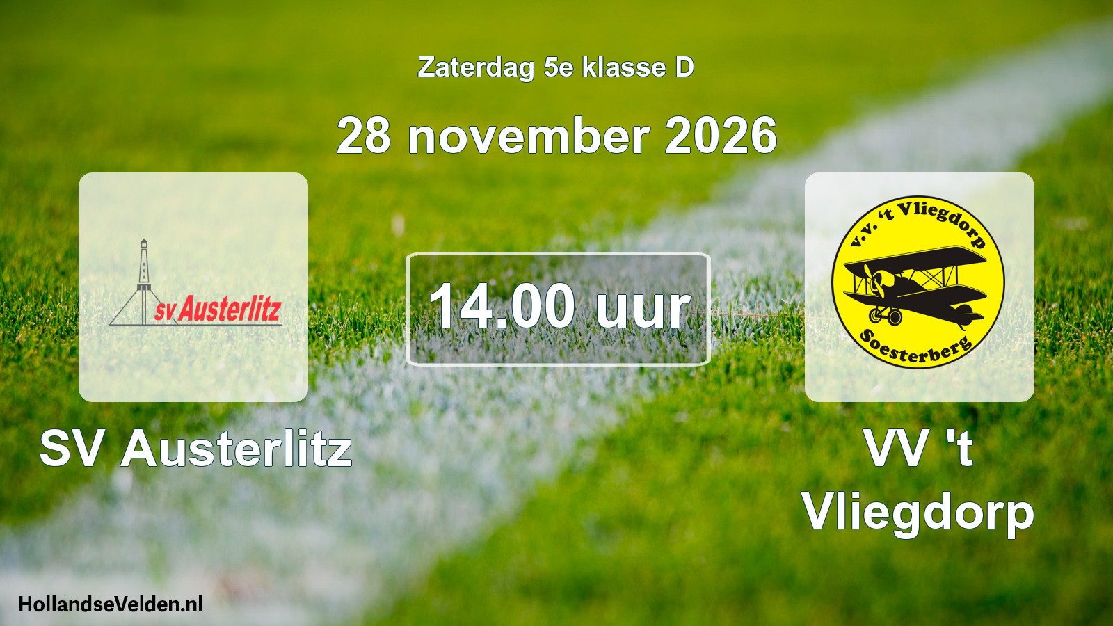 Scheduled Match: SV Austerlitz - VV 't Vliegdorp (28 November 2026)