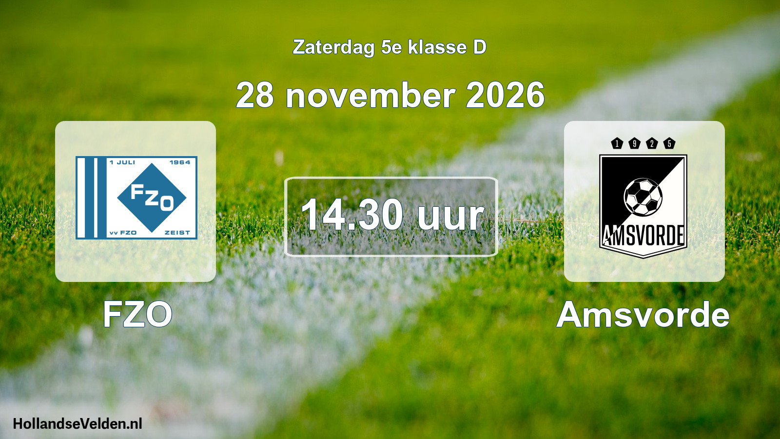 Geplande wedstrijd: FZO - Amsvorde (28 november 2026)