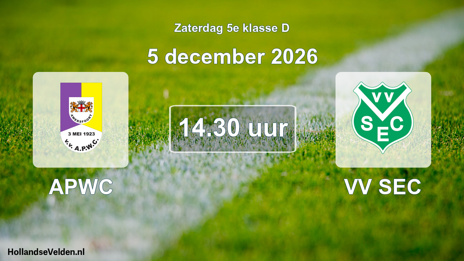 Geplande wedstrijd: APWC - VV SEC (5 december 2026)
