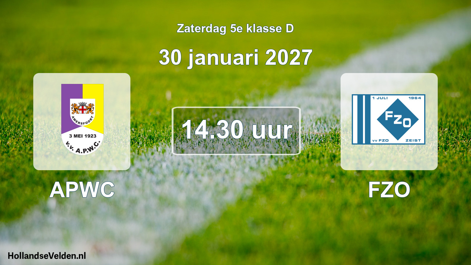 Geplande wedstrijd: APWC - FZO (30 januari 2027)