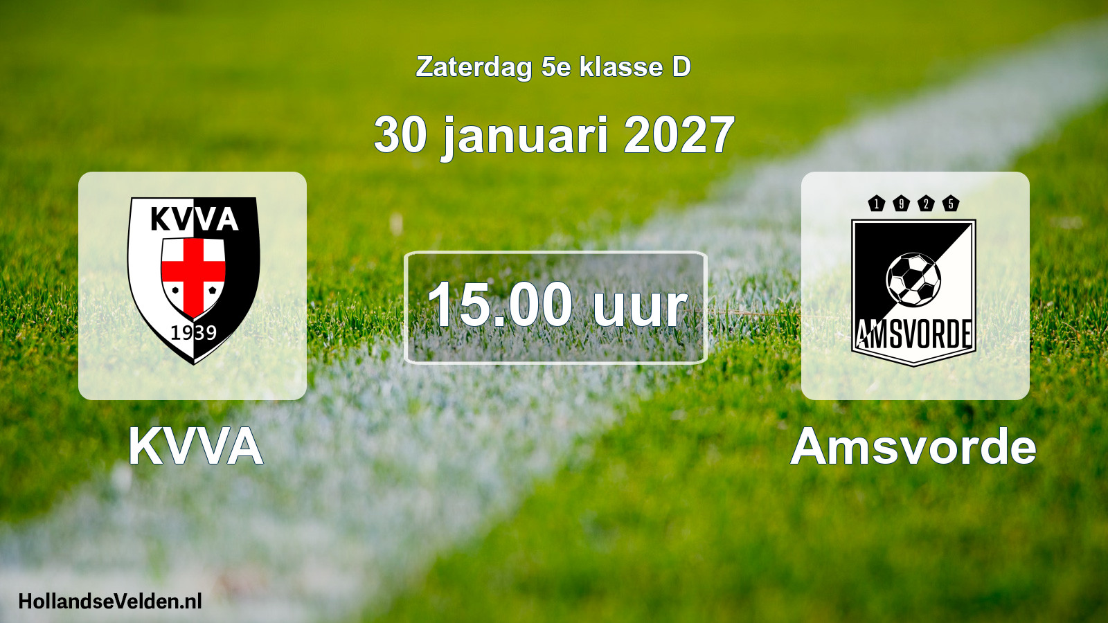 Geplande wedstrijd: KVVA - Amsvorde (30 januari 2027)