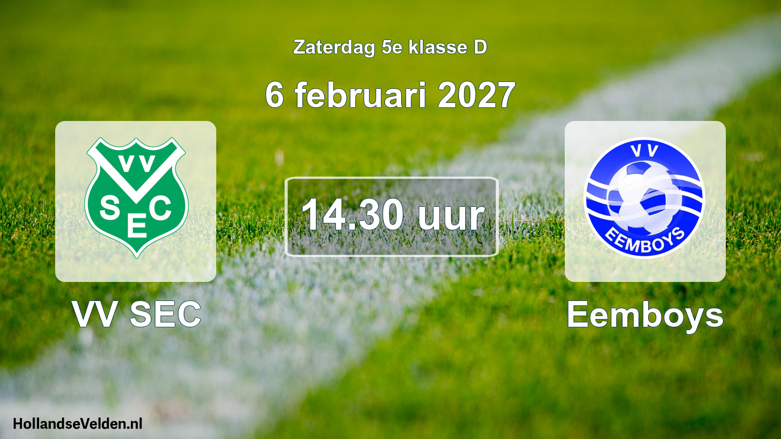 Geplande wedstrijd: VV SEC - Eemboys (6 februari 2027)