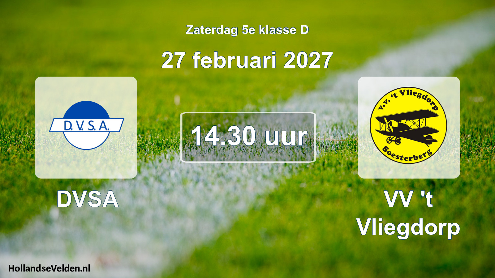 Geplande wedstrijd: DVSA - VV 't Vliegdorp (27 februari 2027)