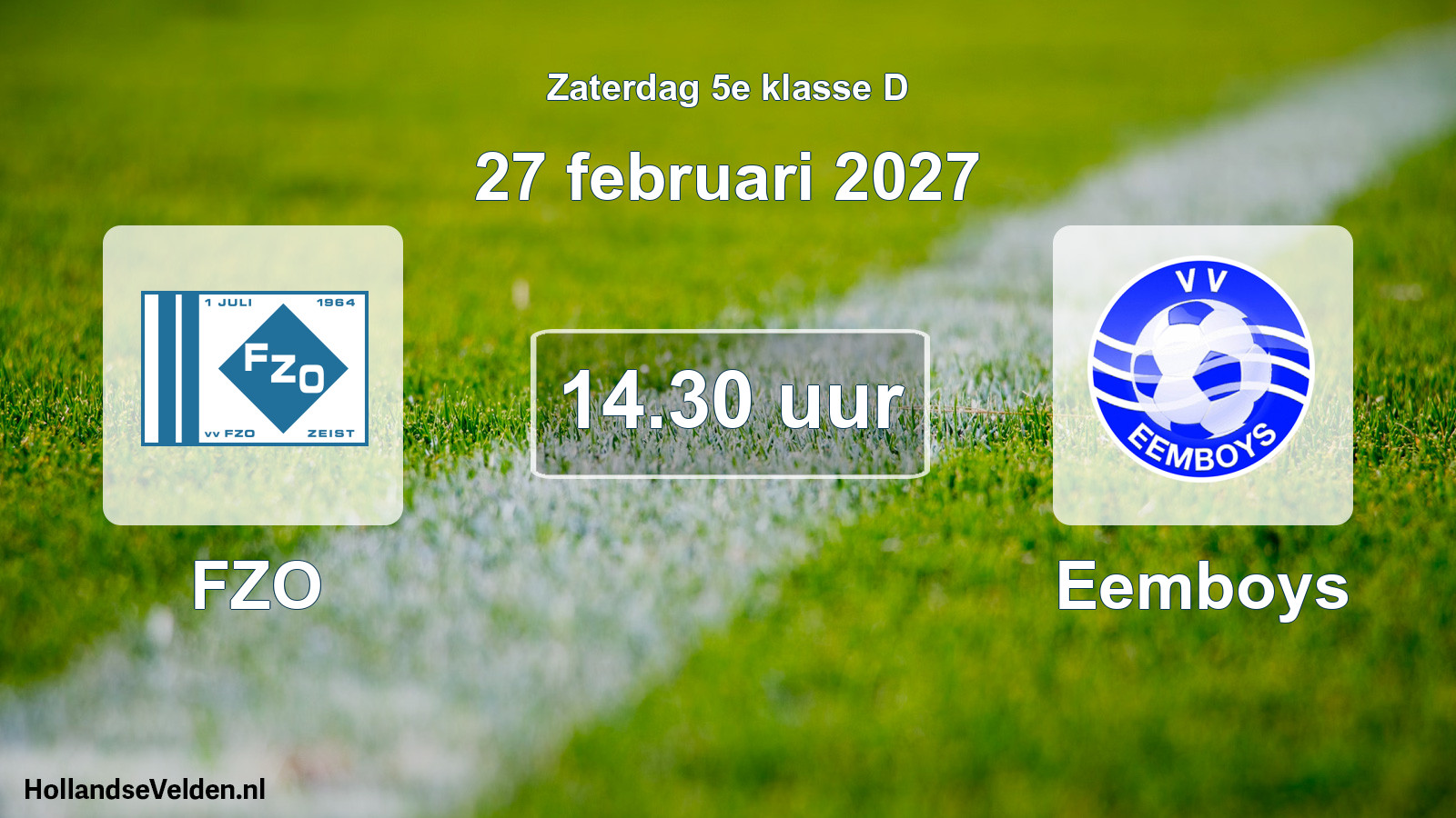 Geplande wedstrijd: FZO - Eemboys (27 februari 2027)