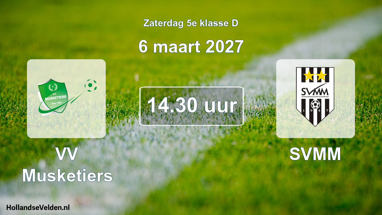 Geplande wedstrijd: VV Musketiers - SVMM (6 maart 2027)