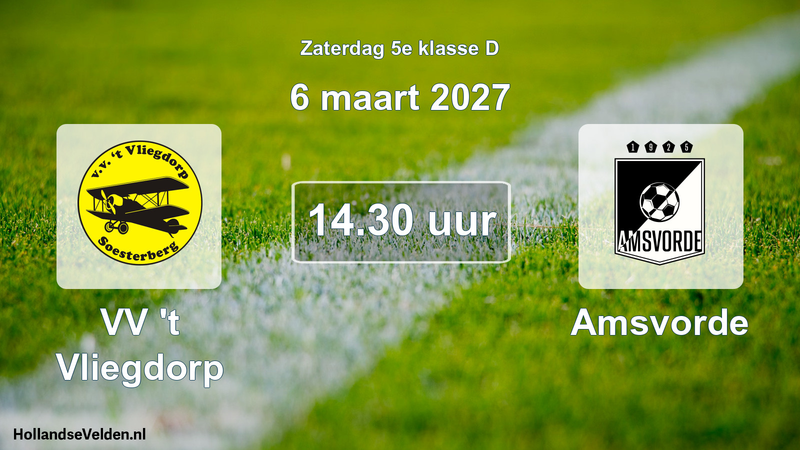 Geplande wedstrijd: VV 't Vliegdorp - Amsvorde (6 maart 2027)