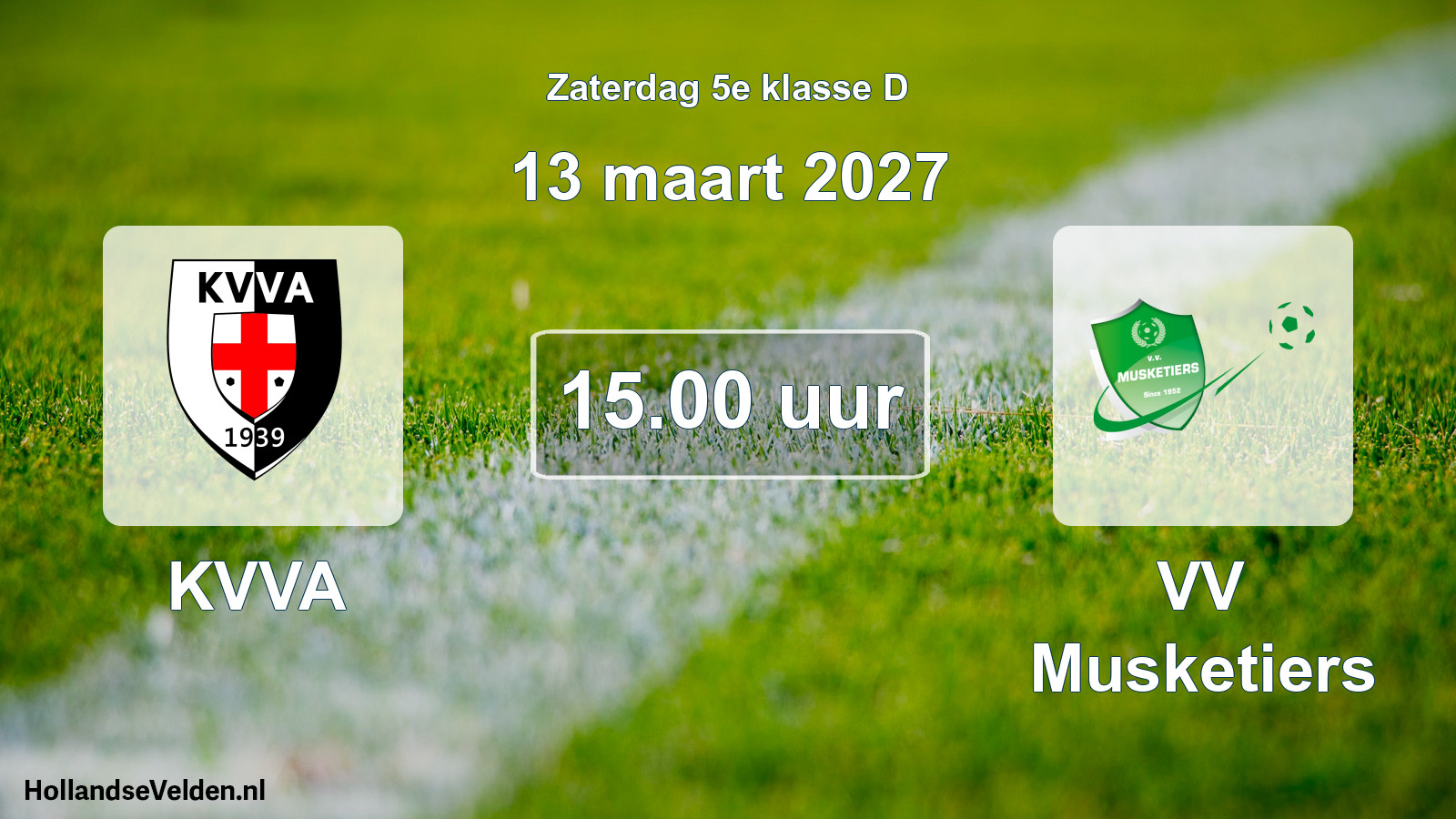 Geplande wedstrijd: KVVA - VV Musketiers (13 maart 2027)