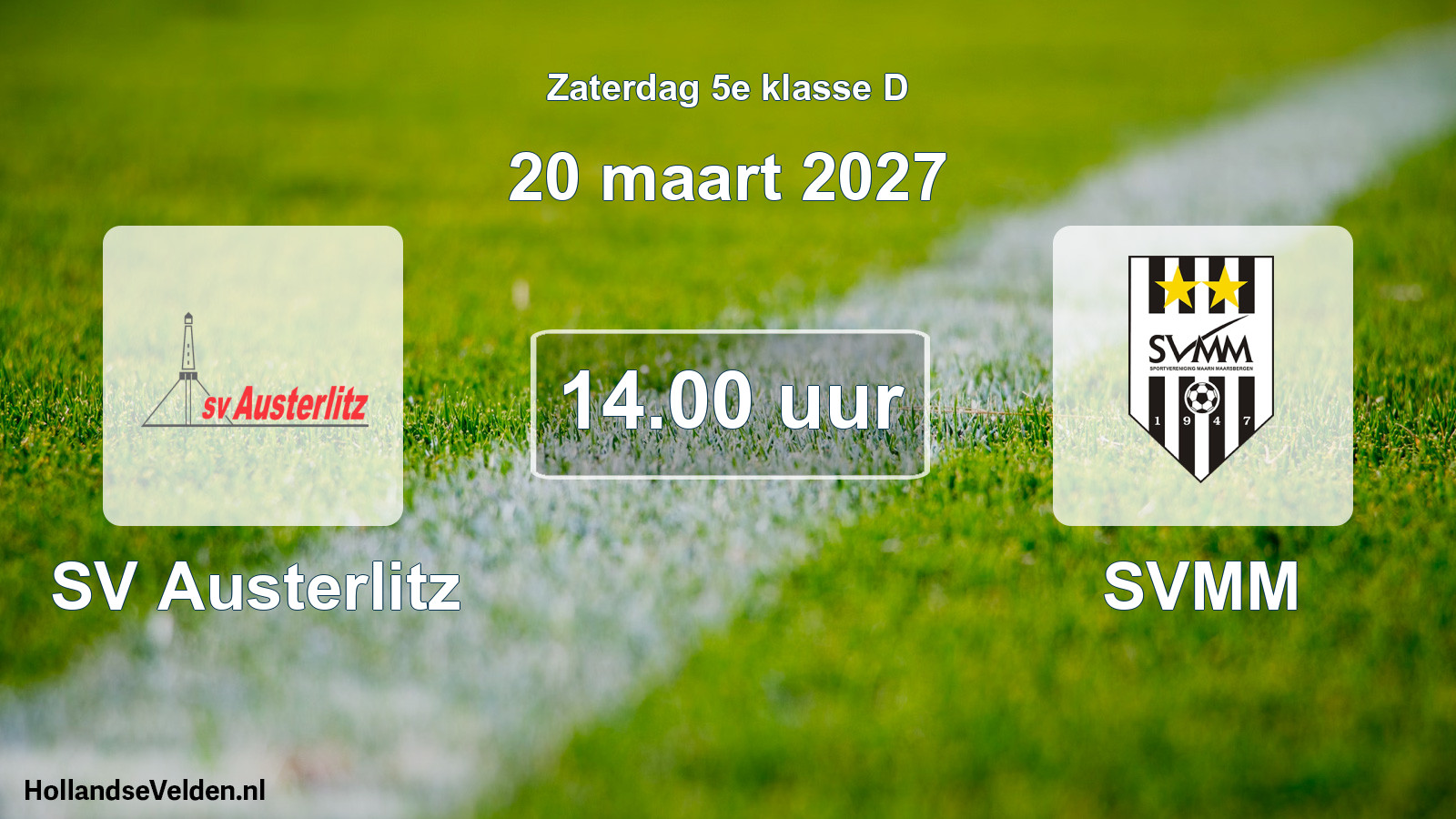 Geplande wedstrijd: SV Austerlitz - SVMM (20 maart 2027)