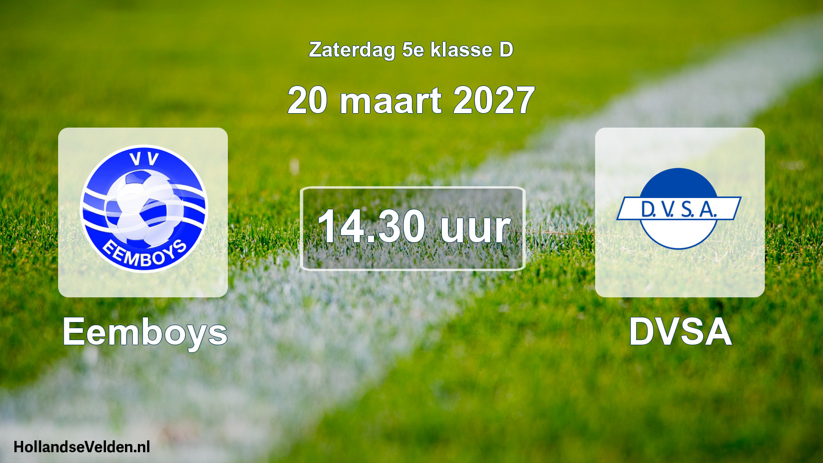 Geplande wedstrijd: Eemboys - DVSA (20 maart 2027)
