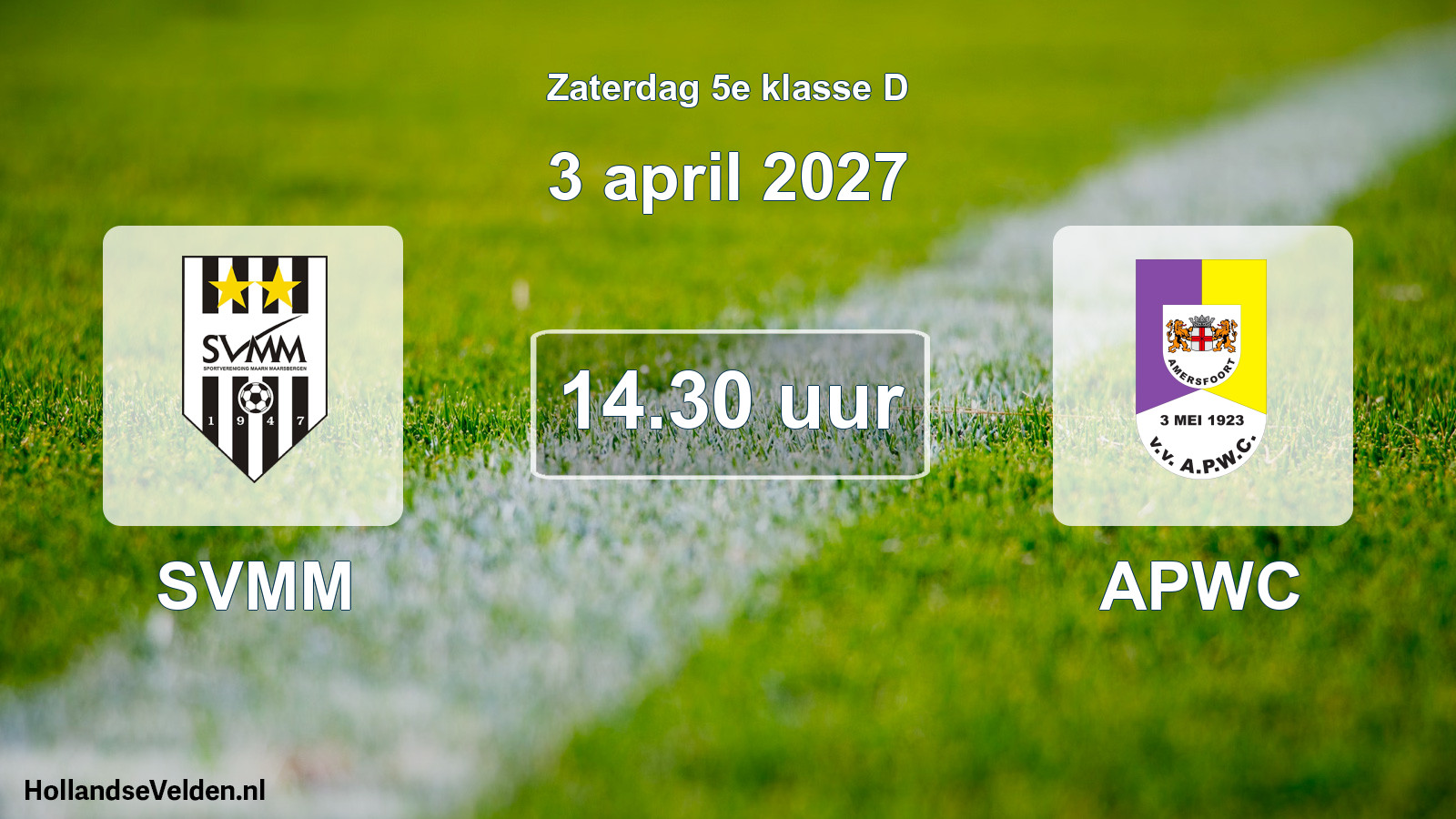 Geplande wedstrijd: SVMM - APWC (3 april 2027)