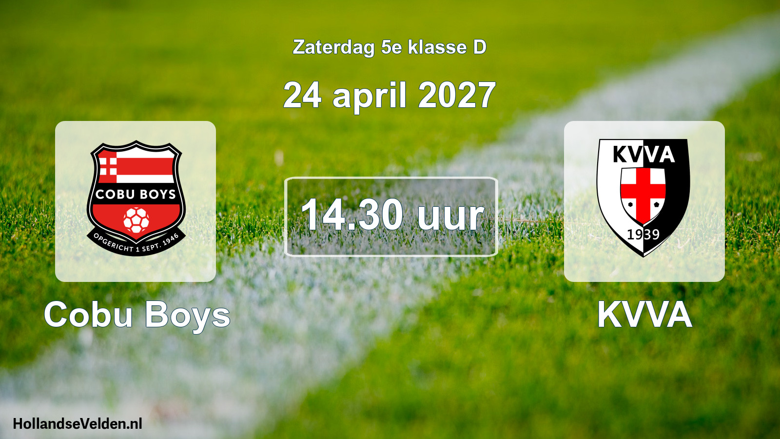 Geplande wedstrijd: Cobu Boys - KVVA (24 april 2027)