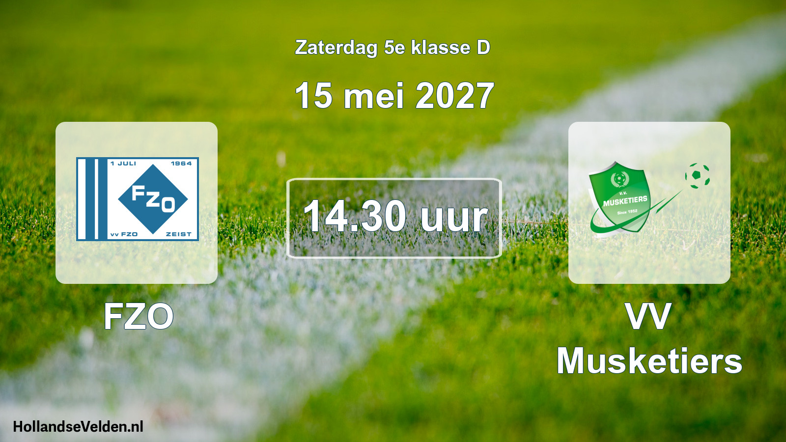 Geplande wedstrijd: FZO - VV Musketiers (15 mei 2027)