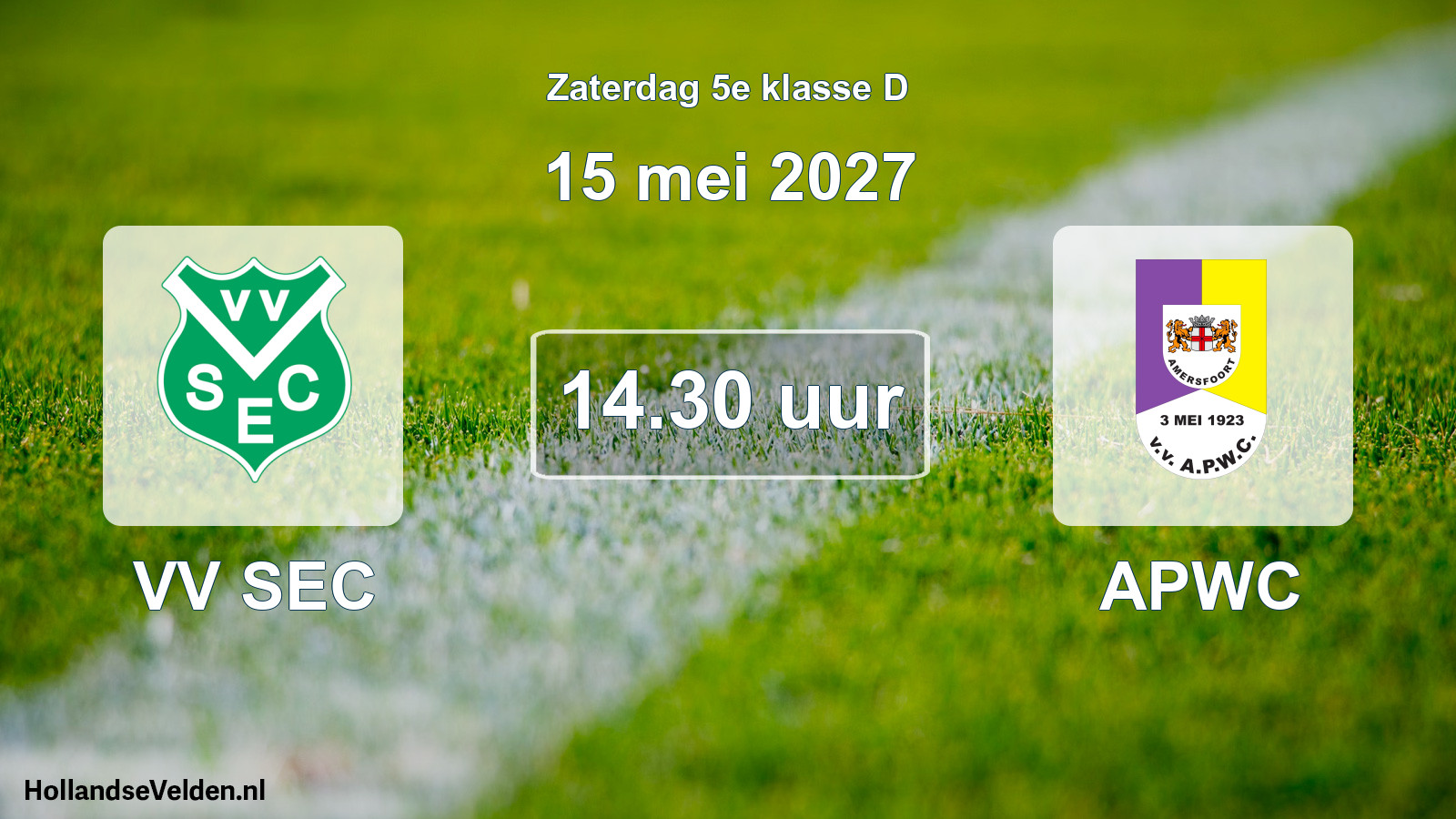 Geplande wedstrijd: VV SEC - APWC (15 mei 2027)