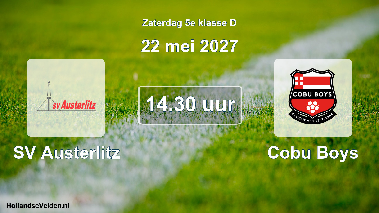 Geplande wedstrijd: SV Austerlitz - Cobu Boys (22 mei 2027)