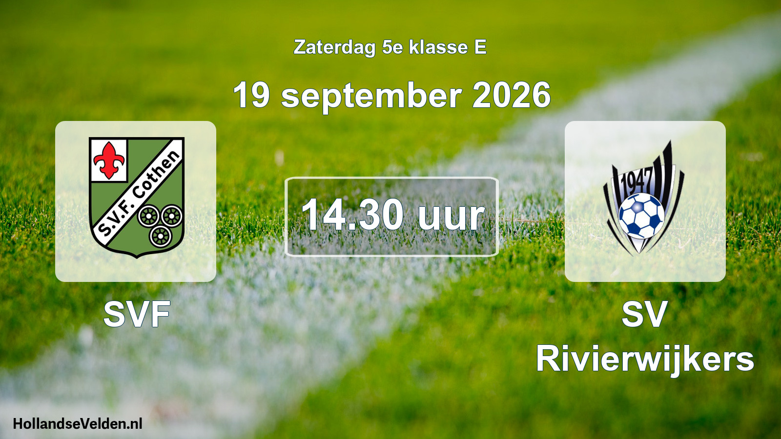 Scheduled Match: SVF - SV Rivierwijkers (19 September 2026)