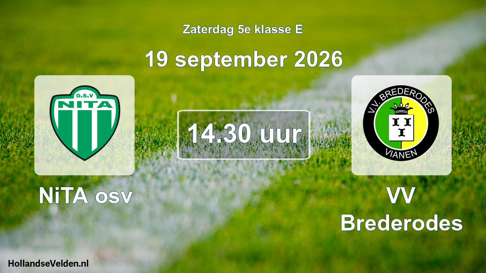 Geplande wedstrijd: NiTA osv - VV Brederodes (19 september 2026)