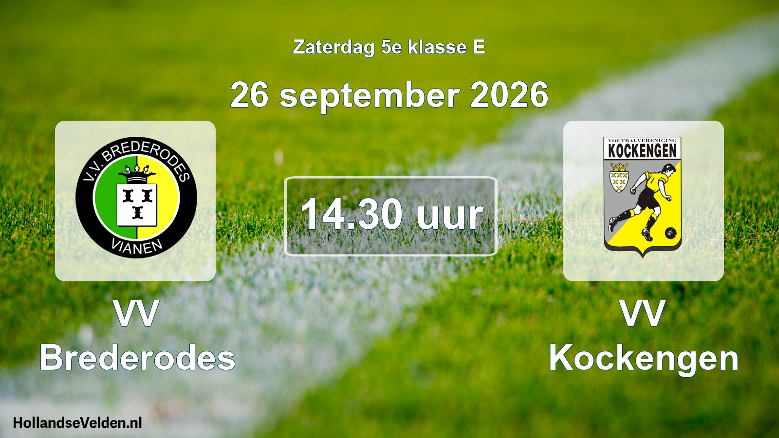 Geplande wedstrijd: VV Brederodes - VV Kockengen (26 september 2026)