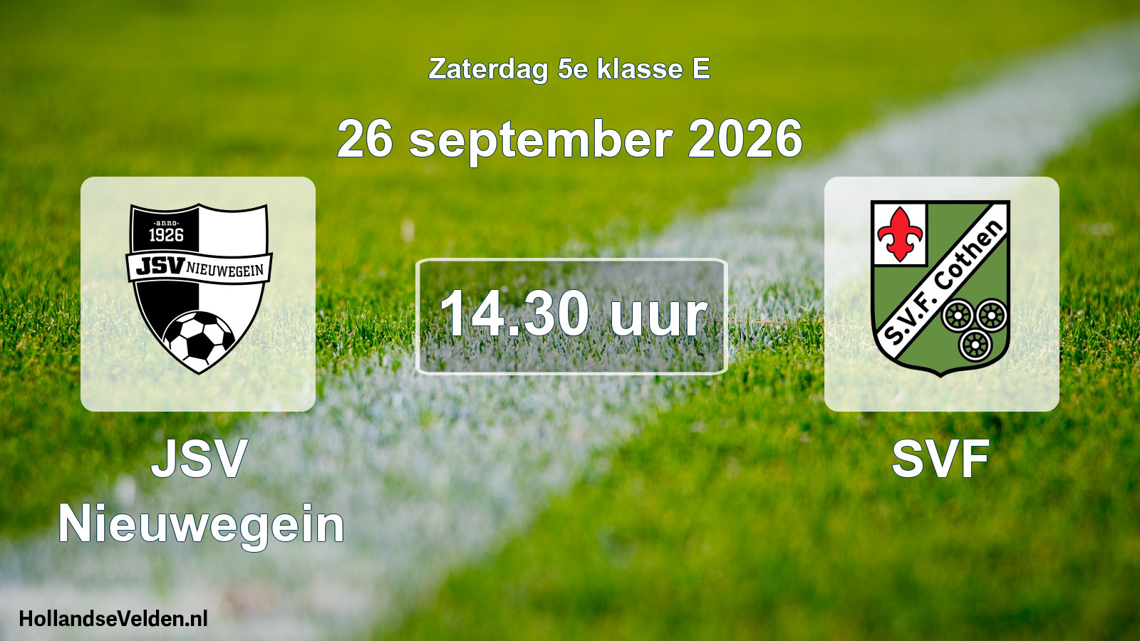Geplande wedstrijd: JSV Nieuwegein - SVF (26 september 2026)