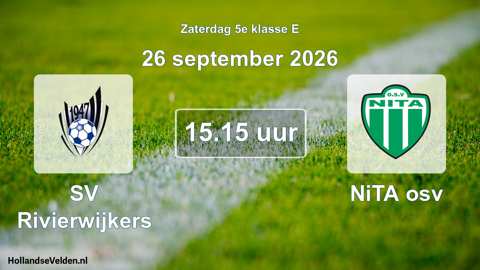 Geplande wedstrijd: SV Rivierwijkers - NiTA osv (26 september 2026)
