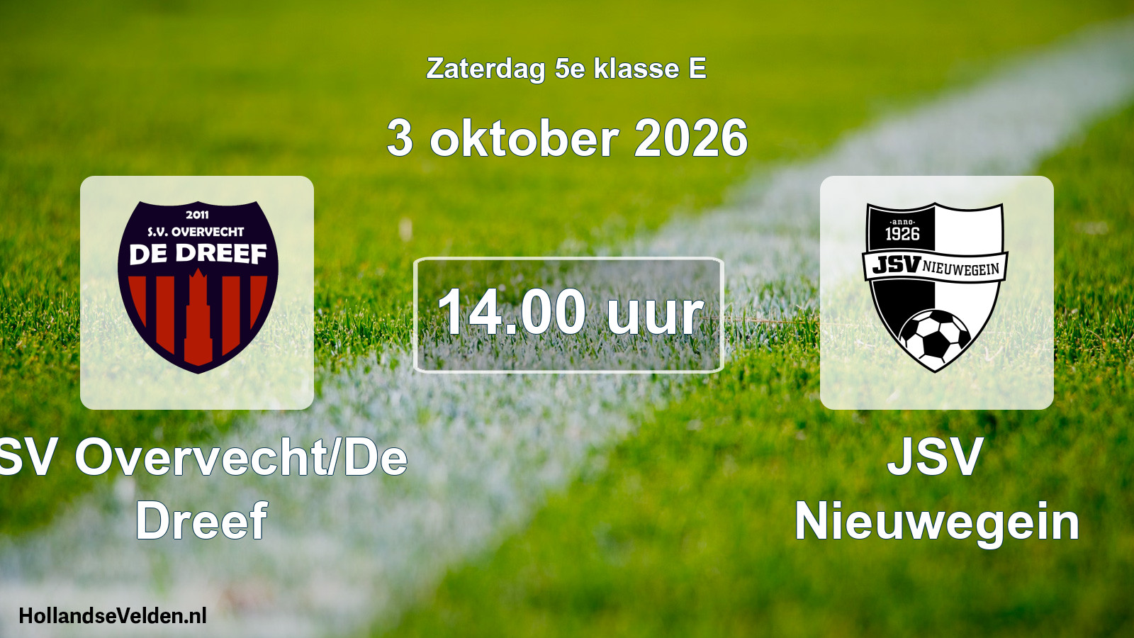 Geplande wedstrijd: SV Overvecht/De Dreef - JSV Nieuwegein (3 oktober 2026)