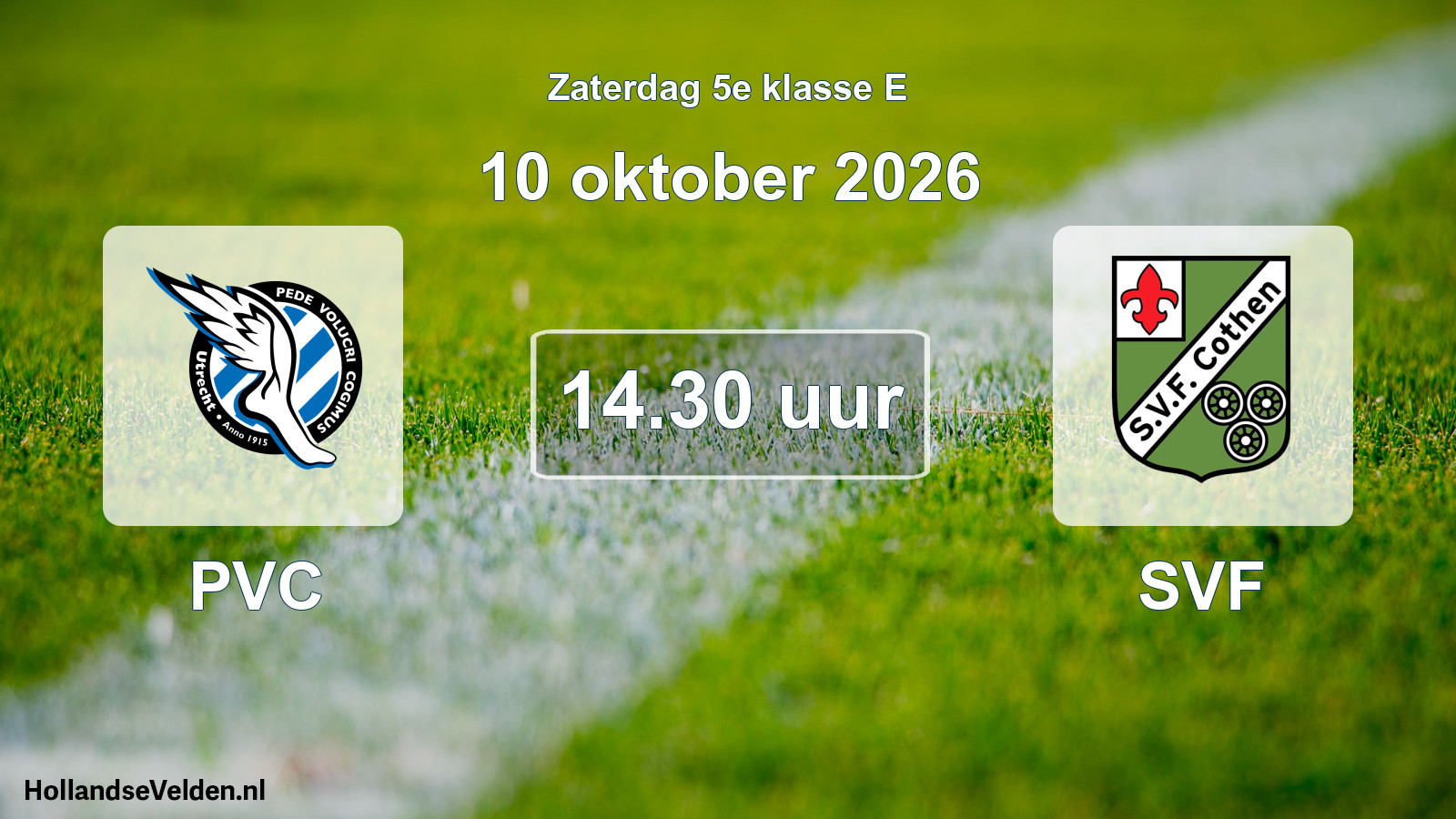 Geplande wedstrijd: PVC - SVF (10 oktober 2026)