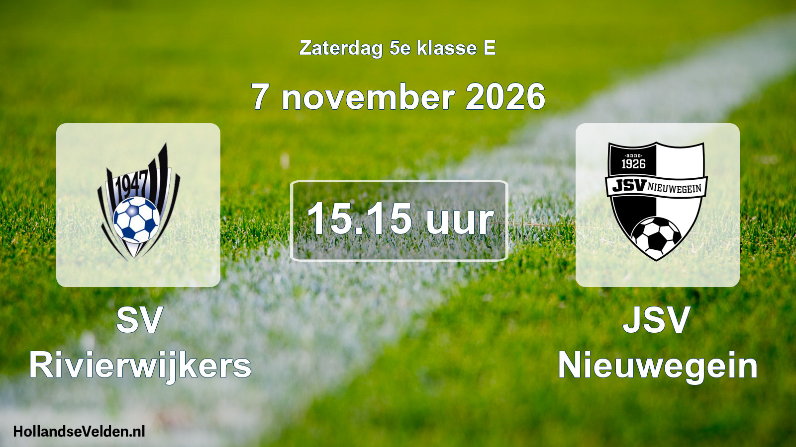 Geplande wedstrijd: SV Rivierwijkers - JSV Nieuwegein (7 november 2026)