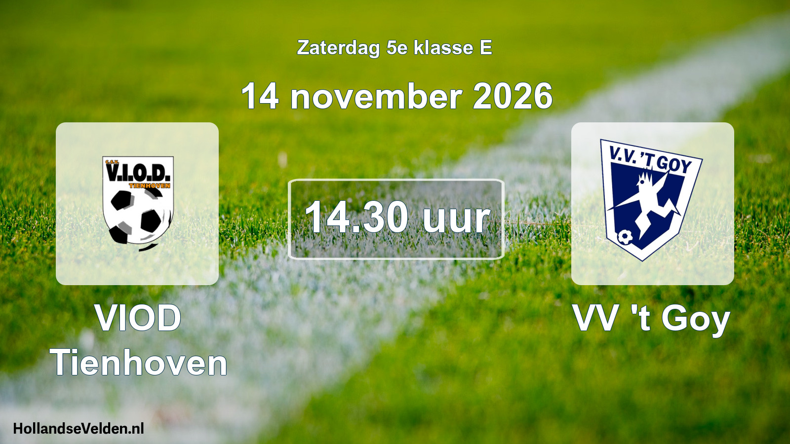 Geplande wedstrijd: VIOD Tienhoven - VV 't Goy (14 november 2026)