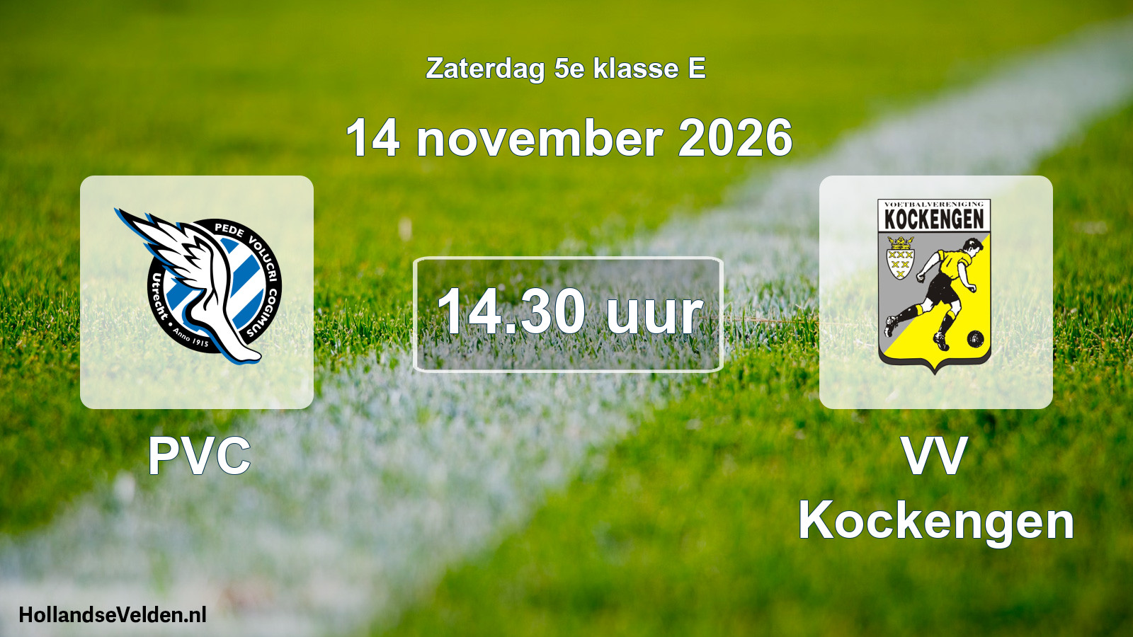 Geplande wedstrijd: PVC - VV Kockengen (14 november 2026)