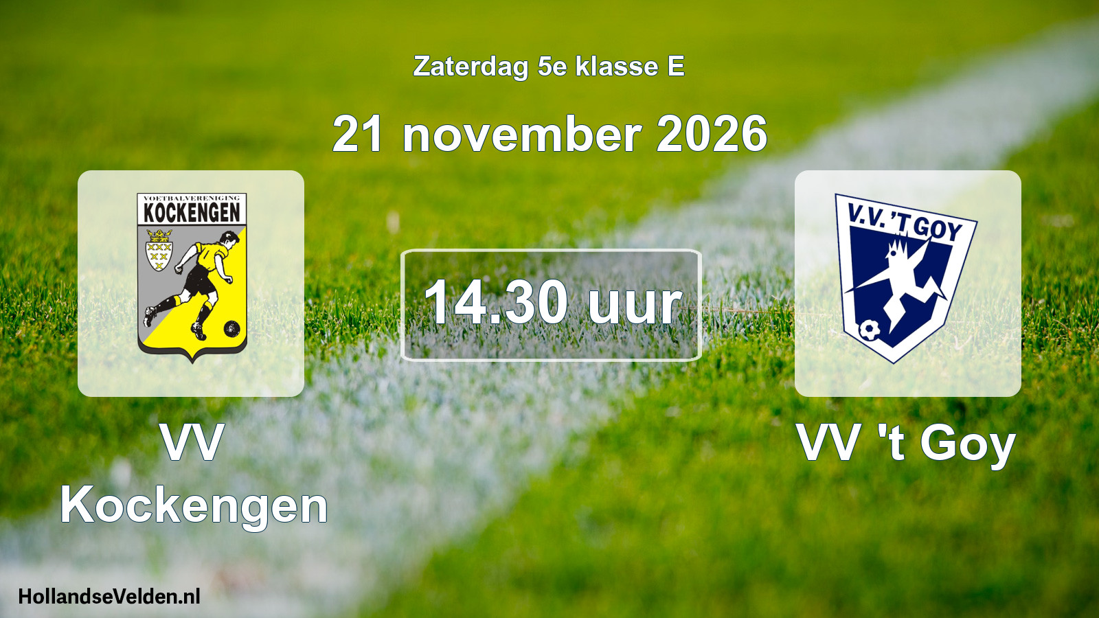 Geplande wedstrijd: VV Kockengen - VV 't Goy (21 november 2026)