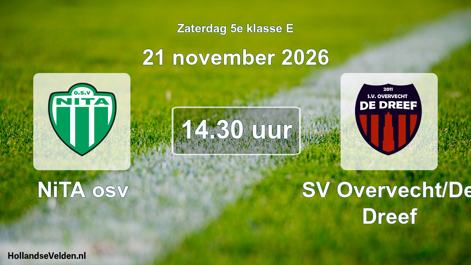 Geplande wedstrijd: NiTA osv - SV Overvecht/De Dreef (21 november 2026)