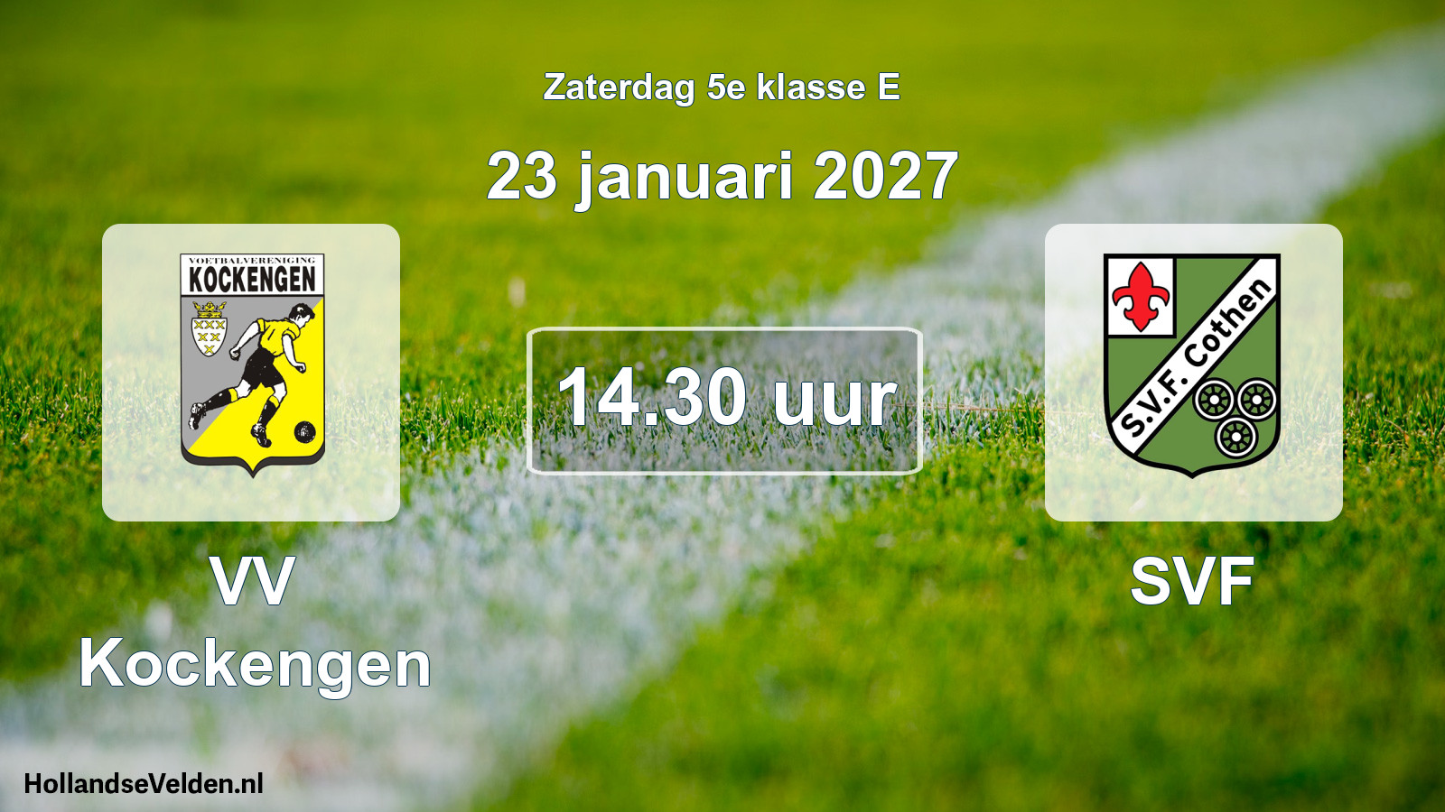 Geplande wedstrijd: VV Kockengen - SVF (23 januari 2027)