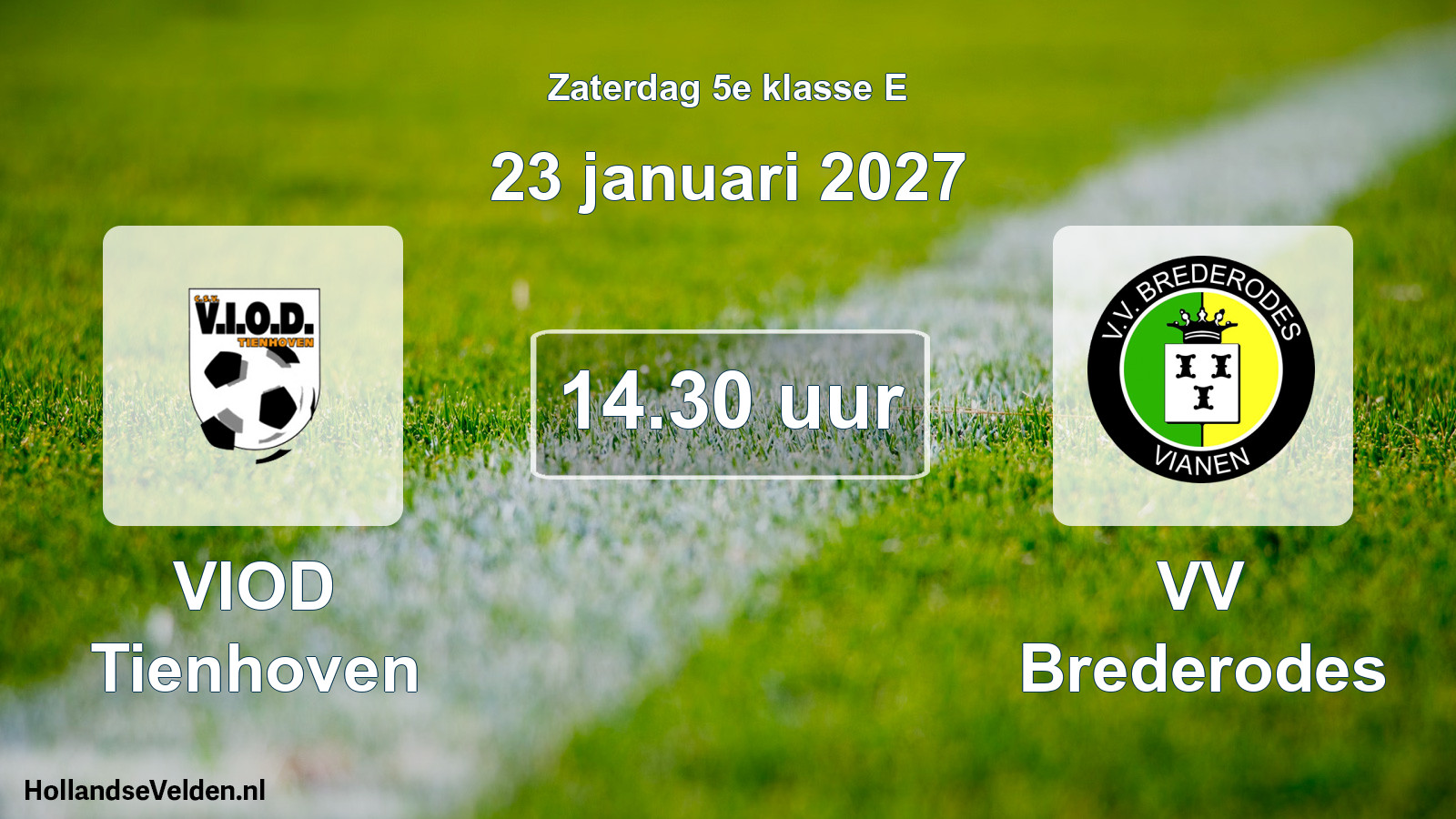 Geplande wedstrijd: VIOD Tienhoven - VV Brederodes (23 januari 2027)