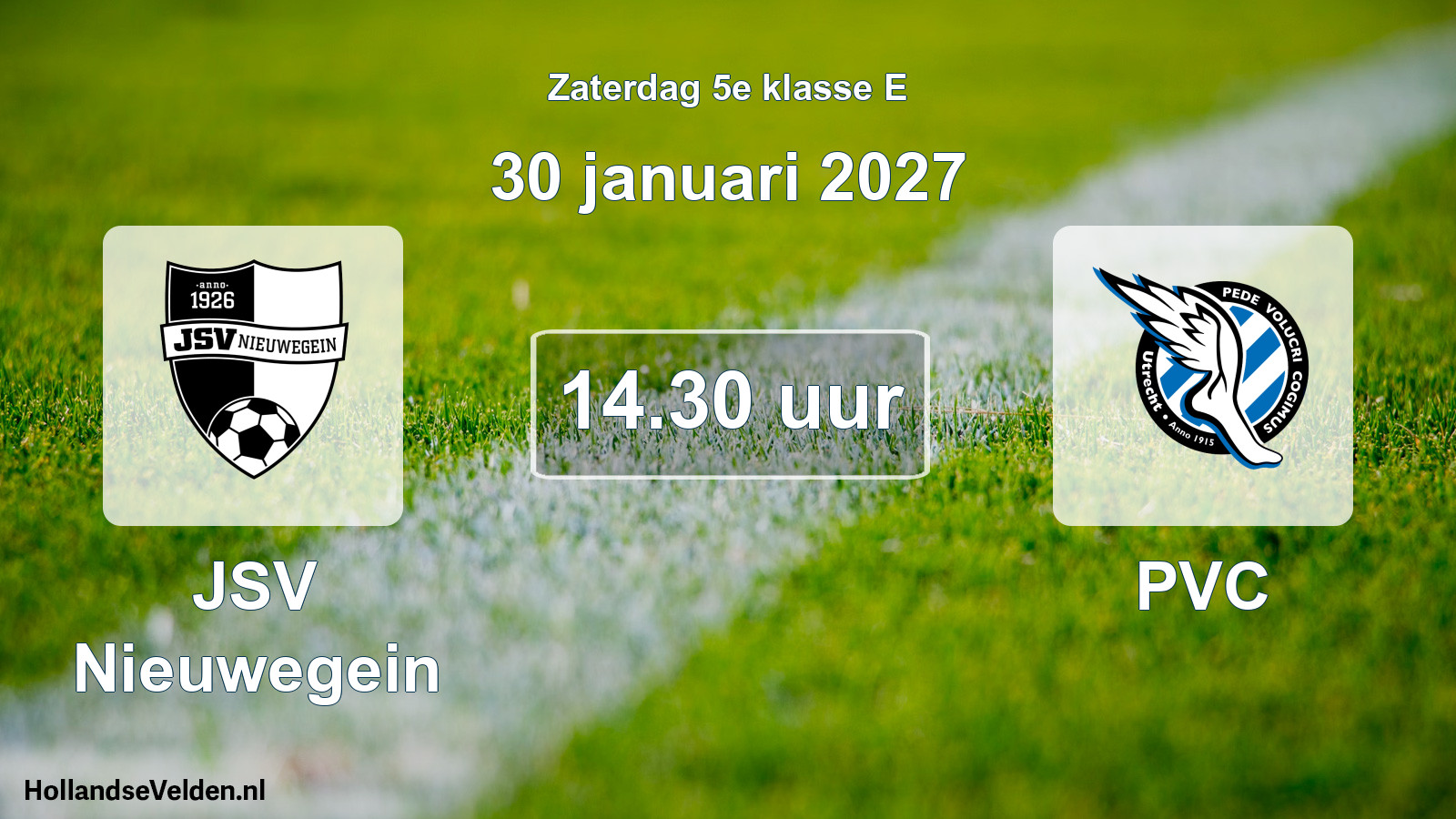 Geplande wedstrijd: JSV Nieuwegein - PVC (30 januari 2027)