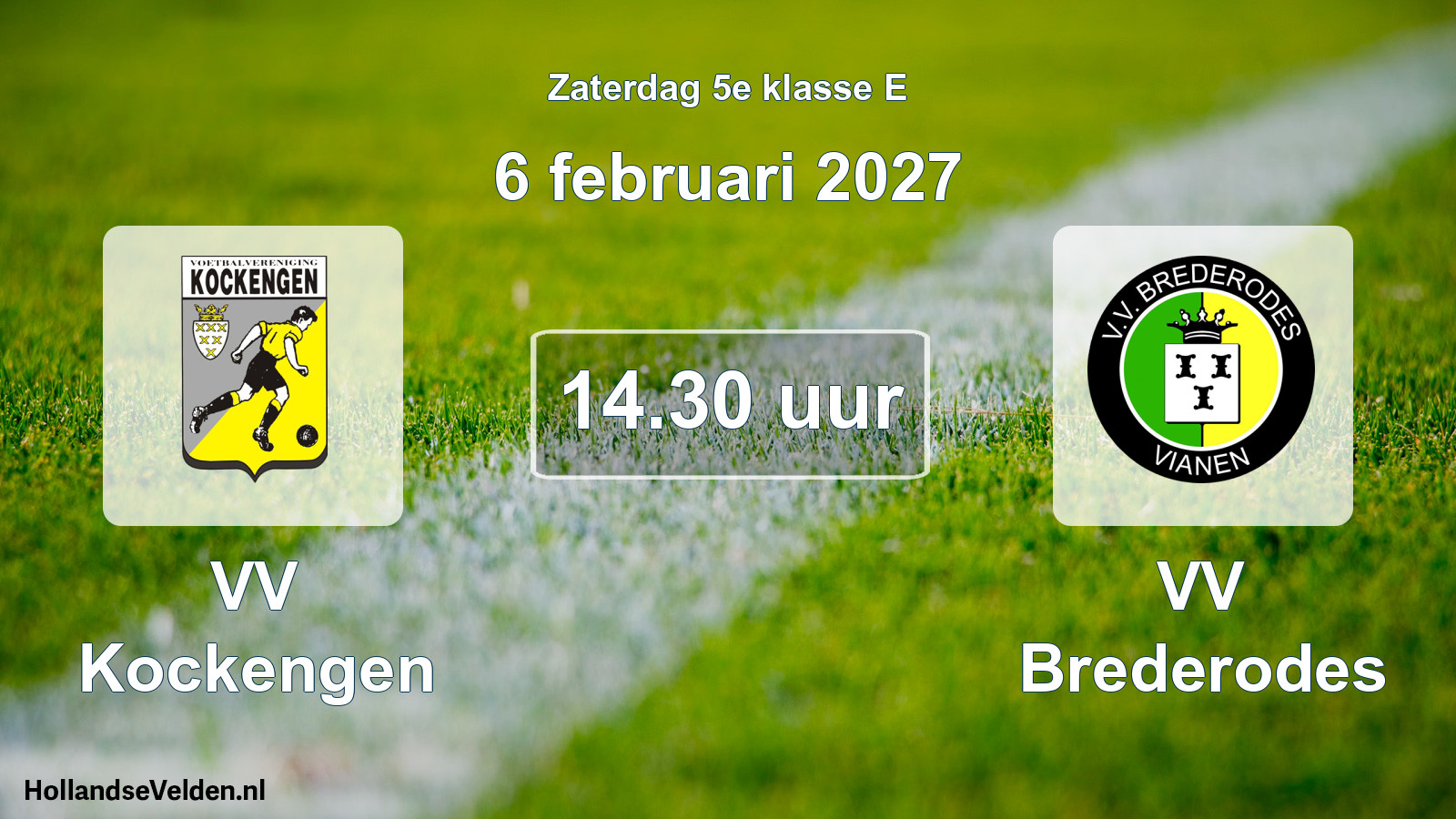 Geplande wedstrijd: VV Kockengen - VV Brederodes (6 februari 2027)