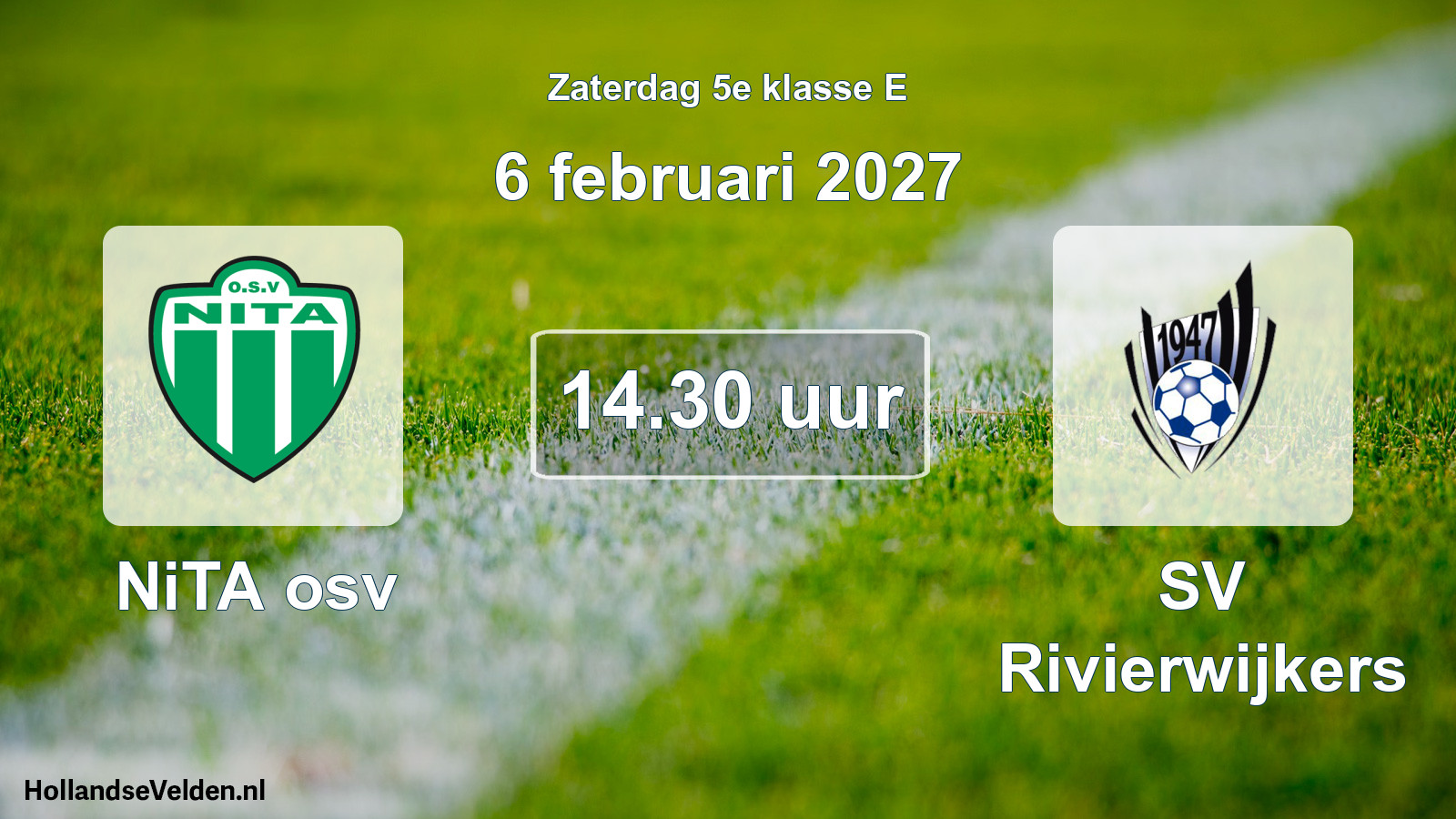 Geplande wedstrijd: NiTA osv - SV Rivierwijkers (6 februari 2027)