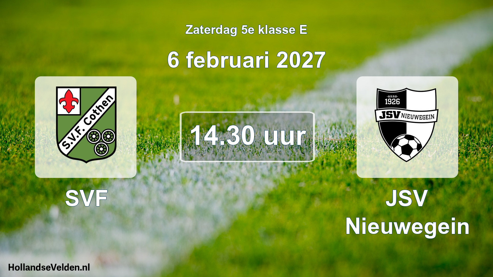 Geplande wedstrijd: SVF - JSV Nieuwegein (6 februari 2027)