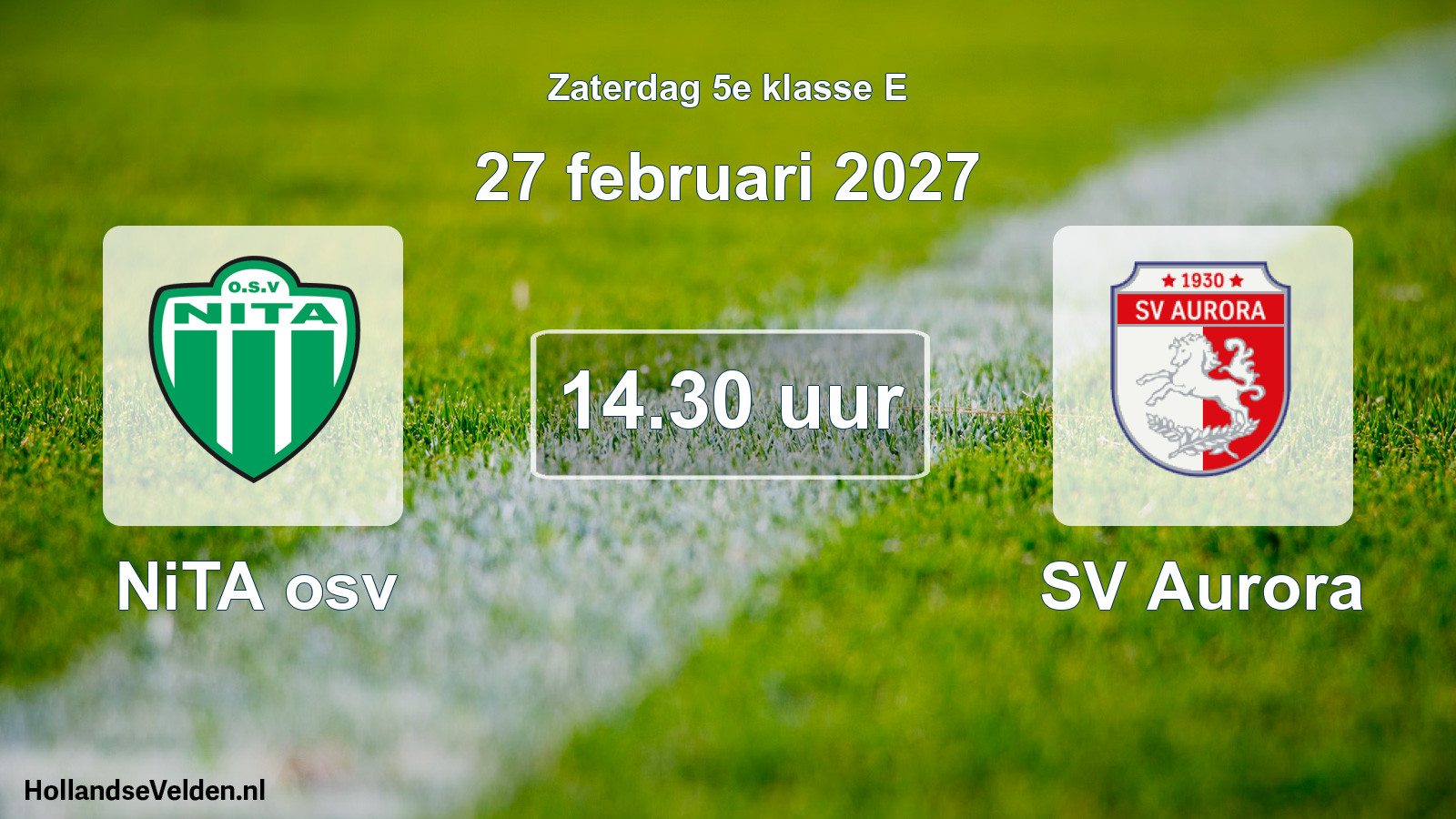 Geplande wedstrijd: NiTA osv - SV Aurora (27 februari 2027)