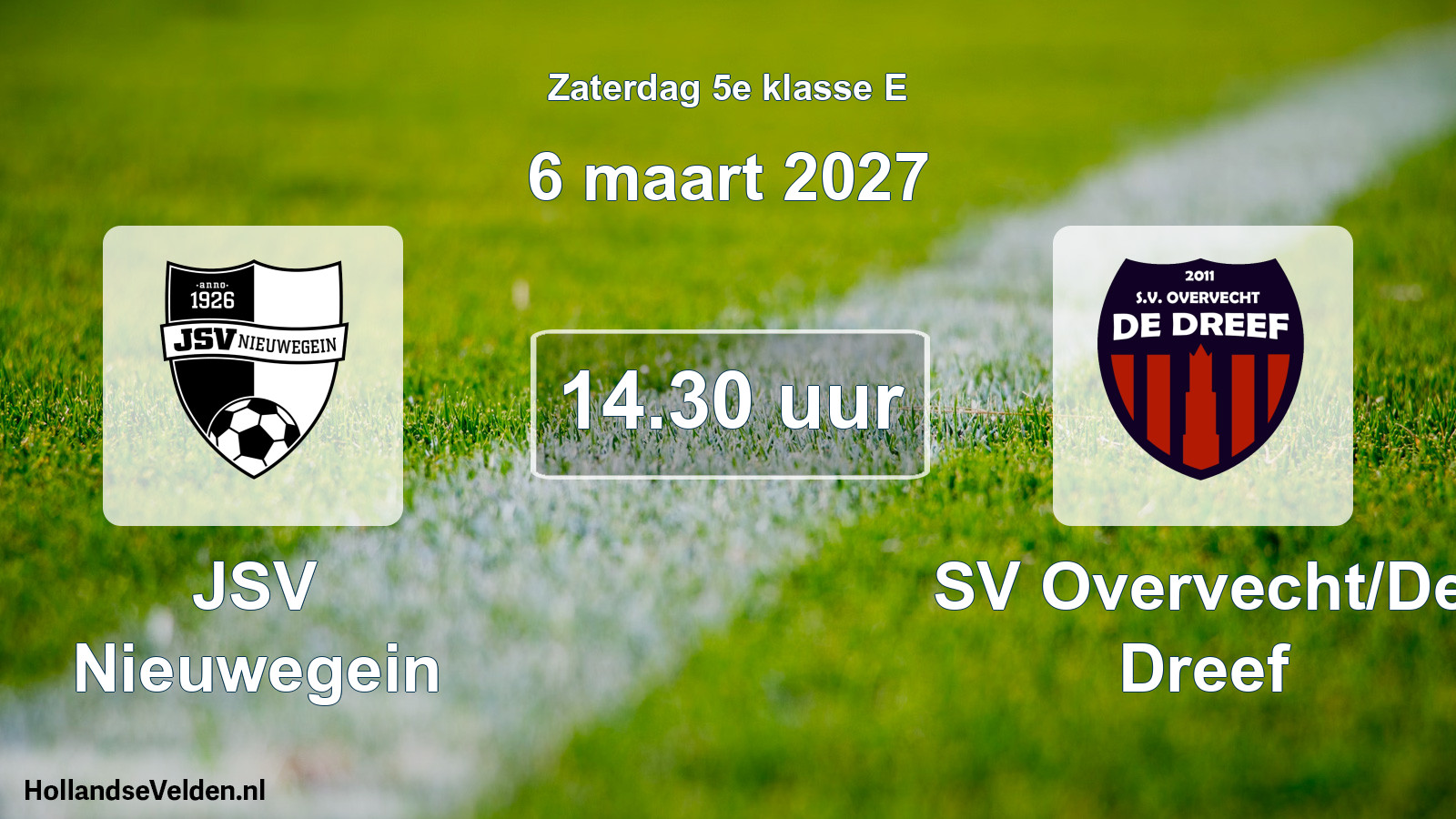 Geplande wedstrijd: JSV Nieuwegein - SV Overvecht/De Dreef (6 maart 2027)