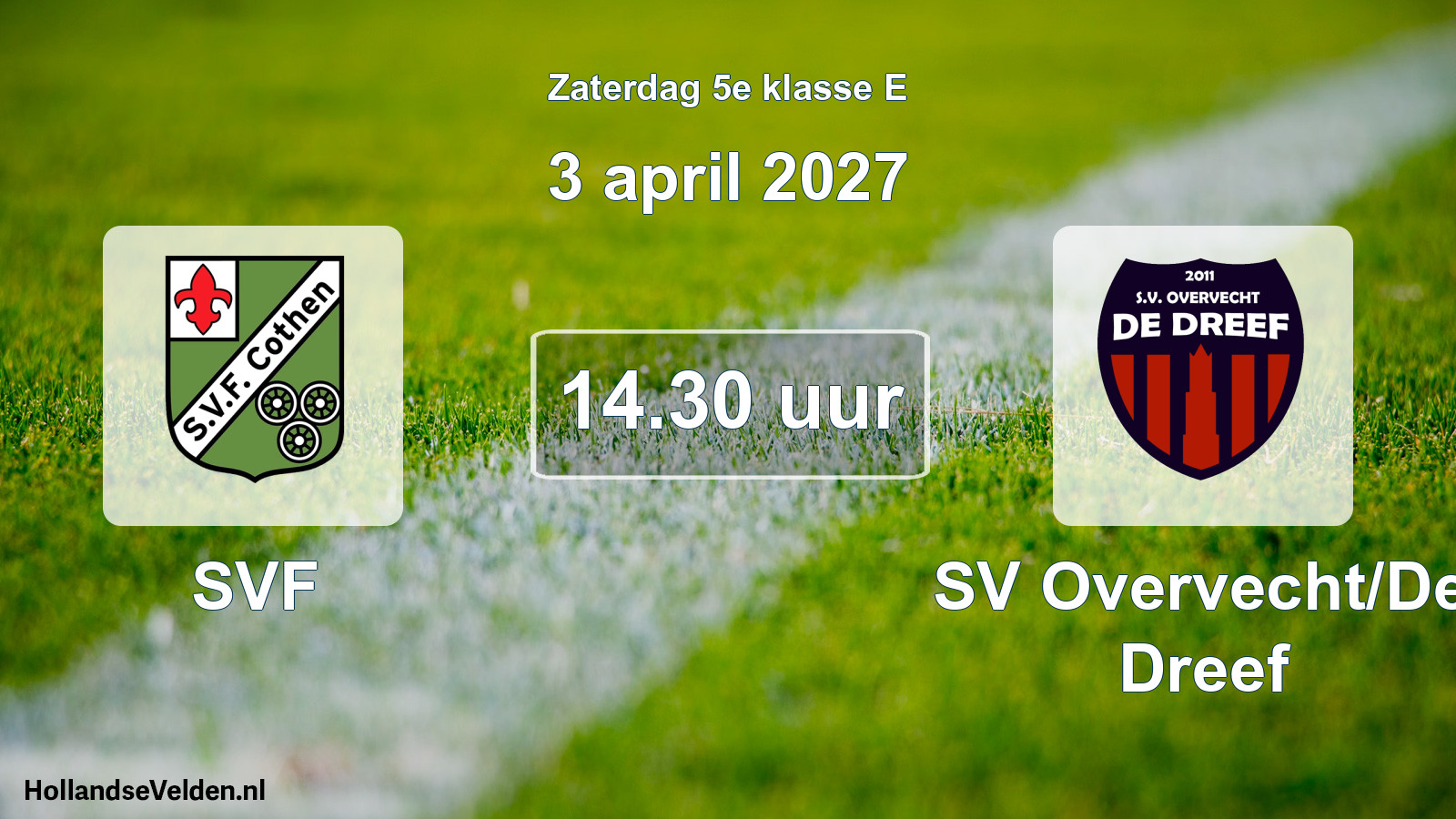 Geplande wedstrijd: SVF - SV Overvecht/De Dreef (3 april 2027)