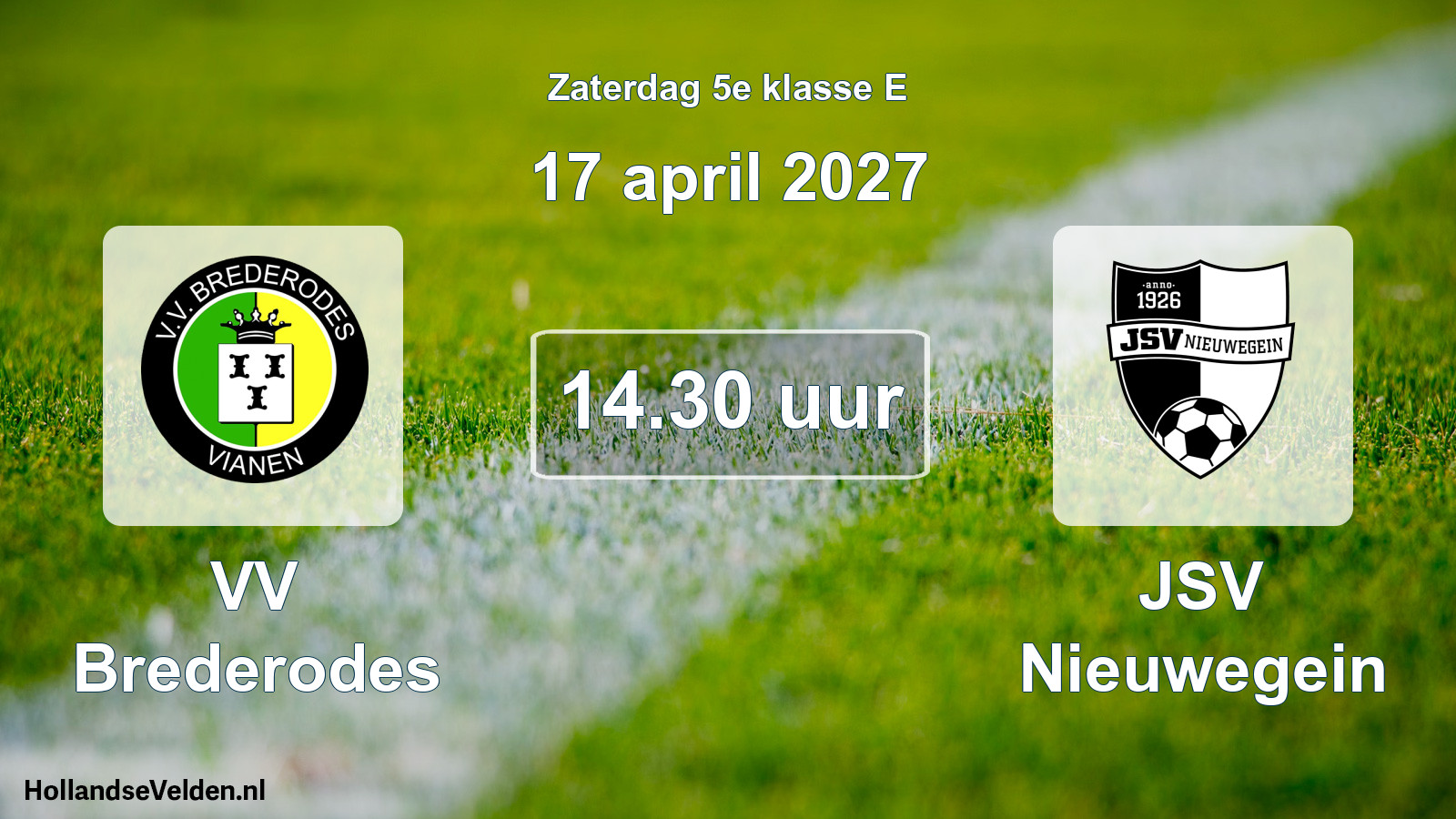 Geplande wedstrijd: VV Brederodes - JSV Nieuwegein (17 april 2027)