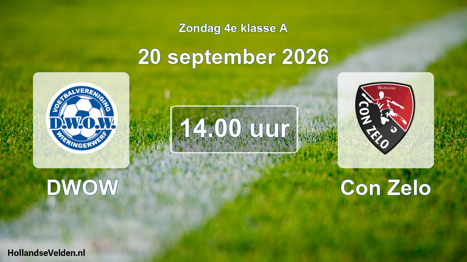 Geplande wedstrijd: DWOW - Con Zelo (20 september 2026)