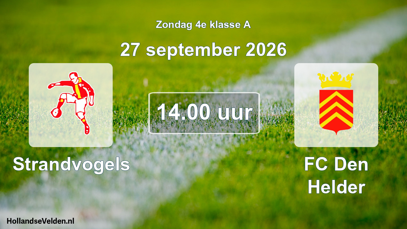 Geplande wedstrijd: Strandvogels - FC Den Helder (27 september 2026)