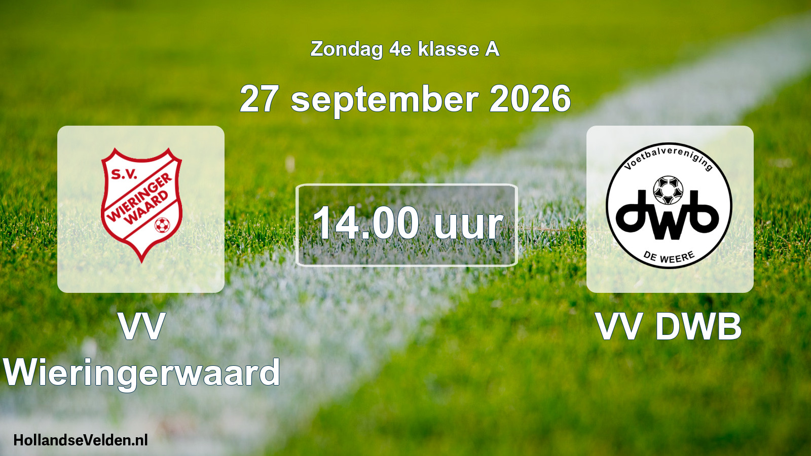 Geplande wedstrijd: VV Wieringerwaard - VV DWB (27 september 2026)