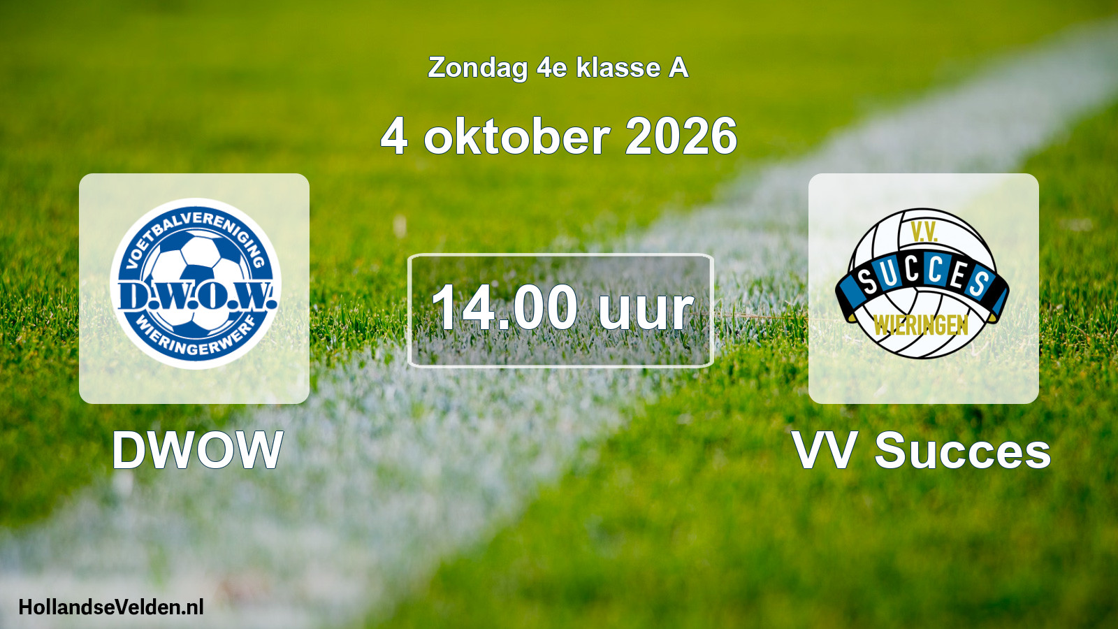 Scheduled Match: DWOW - VV Succes (4 October 2026)