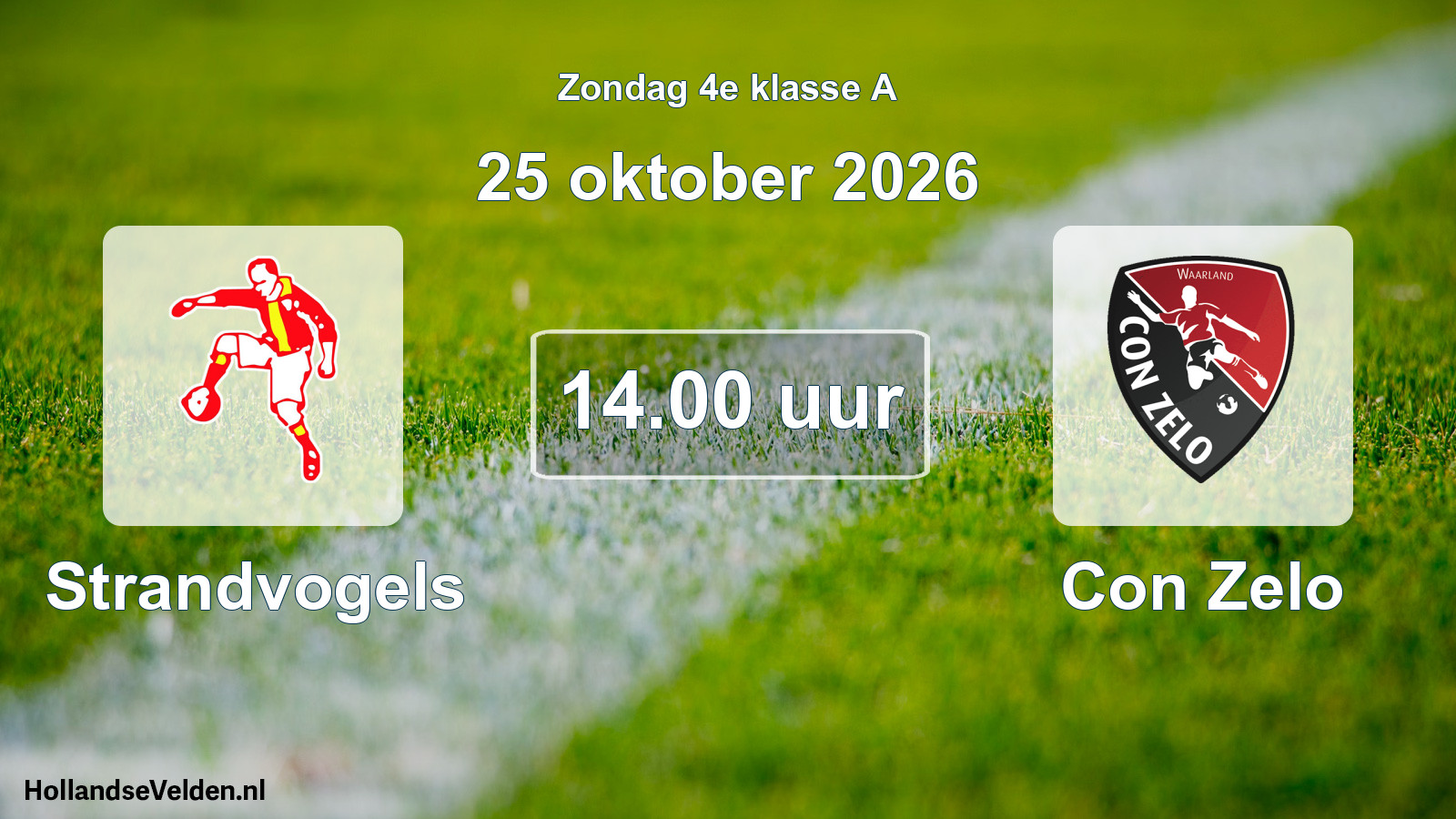 Geplande wedstrijd: Strandvogels - Con Zelo (25 oktober 2026)