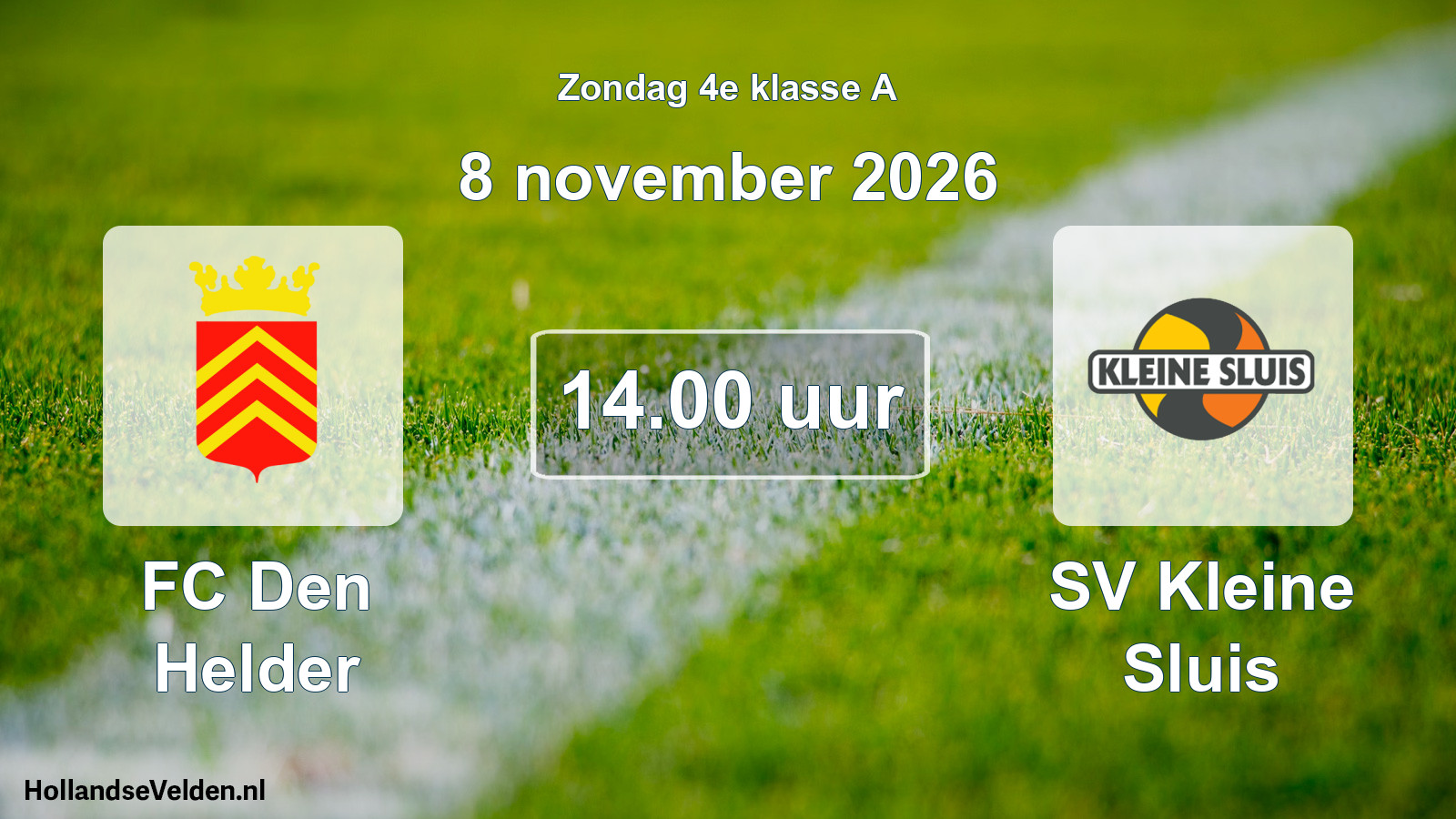 Geplande wedstrijd: FC Den Helder - SV Kleine Sluis (8 november 2026)