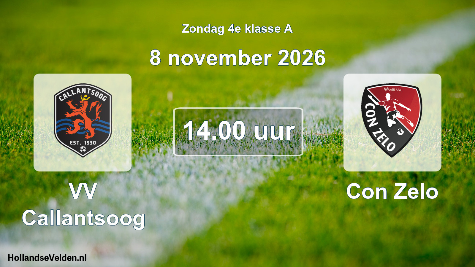 Geplande wedstrijd: VV Callantsoog - Con Zelo (8 november 2026)